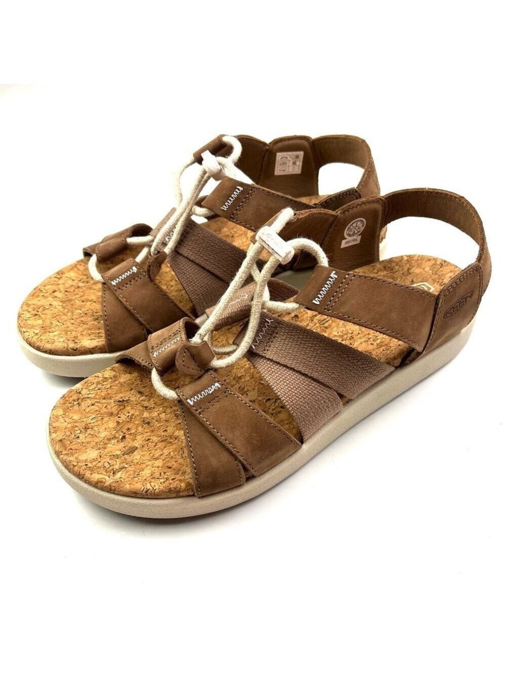New Keen Elle Mixed Strap Casual Sandals Toasted Coconut/Birch size 9 - Picture 4 of 9